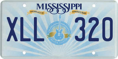 MS license plate XLL320