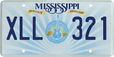 MS license plate XLL321