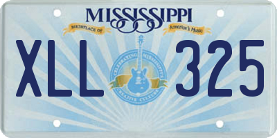 MS license plate XLL325