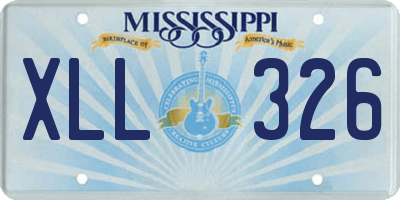 MS license plate XLL326