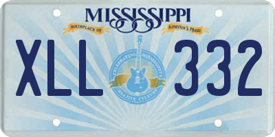 MS license plate XLL332