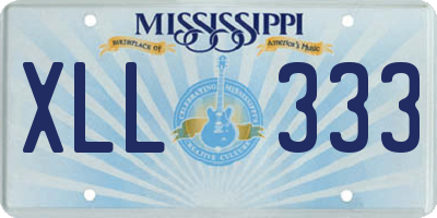 MS license plate XLL333