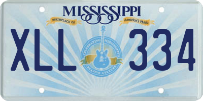 MS license plate XLL334