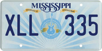 MS license plate XLL335