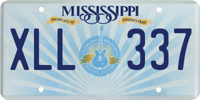 MS license plate XLL337