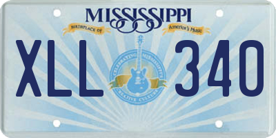 MS license plate XLL340