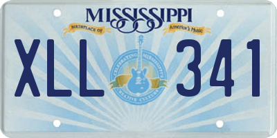 MS license plate XLL341