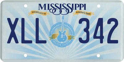 MS license plate XLL342