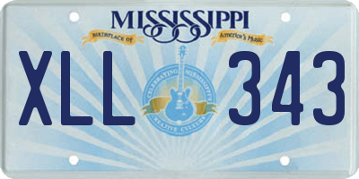 MS license plate XLL343