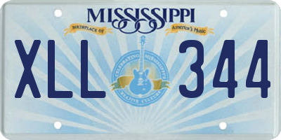MS license plate XLL344