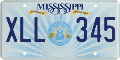 MS license plate XLL345