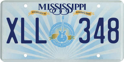 MS license plate XLL348