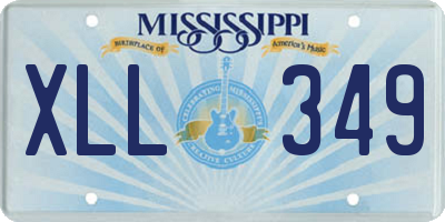 MS license plate XLL349