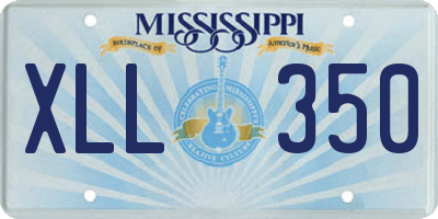 MS license plate XLL350