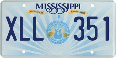 MS license plate XLL351