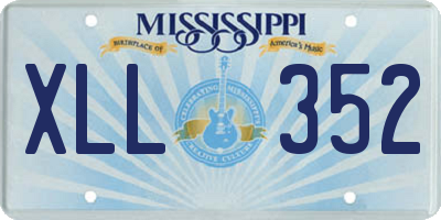 MS license plate XLL352