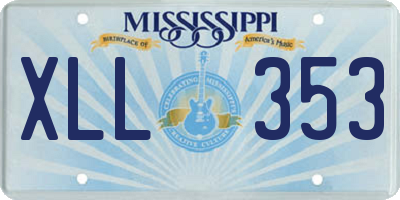 MS license plate XLL353