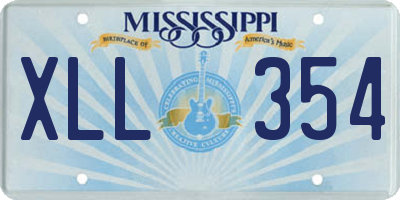 MS license plate XLL354