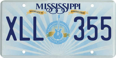 MS license plate XLL355