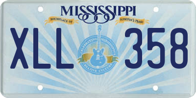 MS license plate XLL358