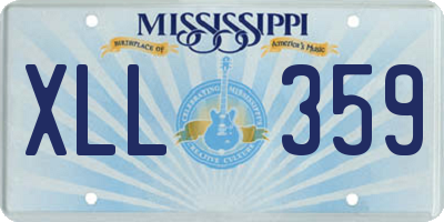 MS license plate XLL359