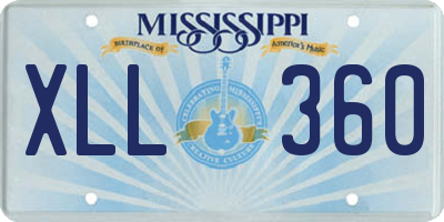 MS license plate XLL360