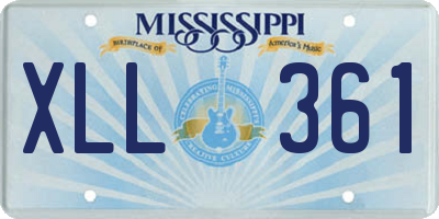 MS license plate XLL361