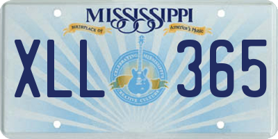 MS license plate XLL365
