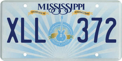 MS license plate XLL372