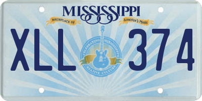 MS license plate XLL374