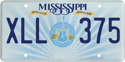 MS license plate XLL375