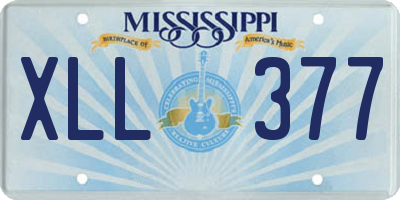 MS license plate XLL377