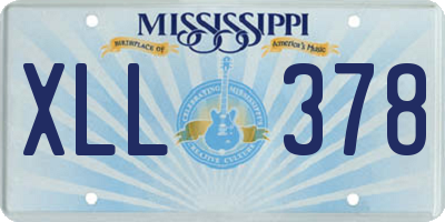 MS license plate XLL378