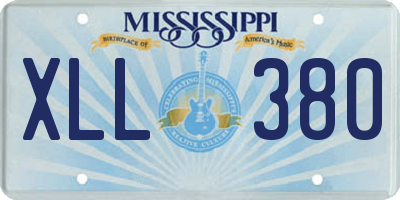 MS license plate XLL380