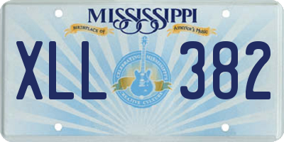 MS license plate XLL382