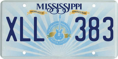 MS license plate XLL383
