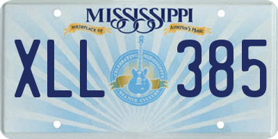 MS license plate XLL385