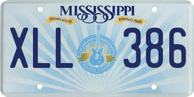 MS license plate XLL386