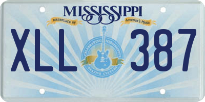 MS license plate XLL387