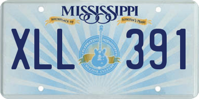 MS license plate XLL391