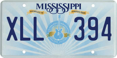 MS license plate XLL394