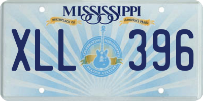 MS license plate XLL396