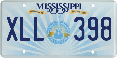 MS license plate XLL398