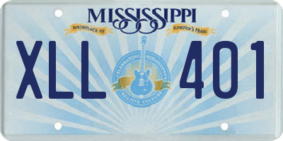 MS license plate XLL401