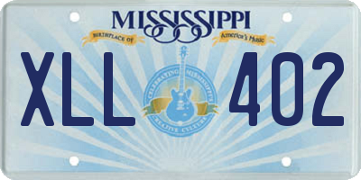 MS license plate XLL402