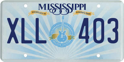 MS license plate XLL403
