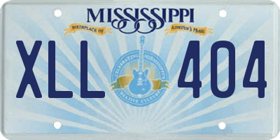 MS license plate XLL404