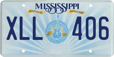 MS license plate XLL406