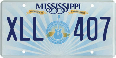 MS license plate XLL407