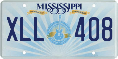 MS license plate XLL408